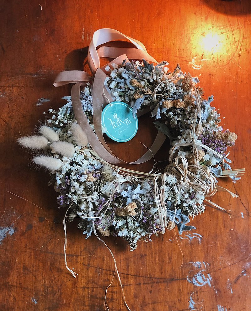 Snow white wreath - ช่อดอกไม้แห้ง - พืช/ดอกไม้ หลากหลายสี