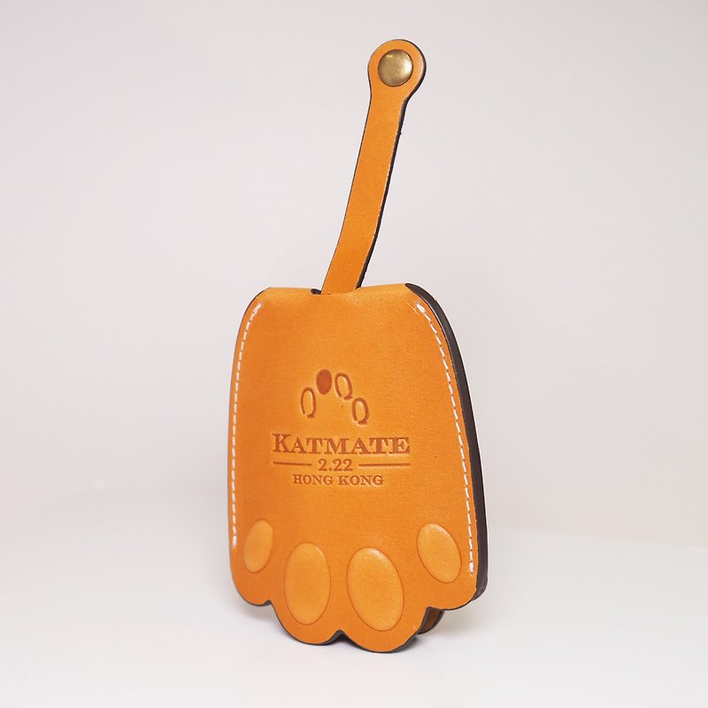 Cat Pad Key Holder - Keychains - Genuine Leather Orange