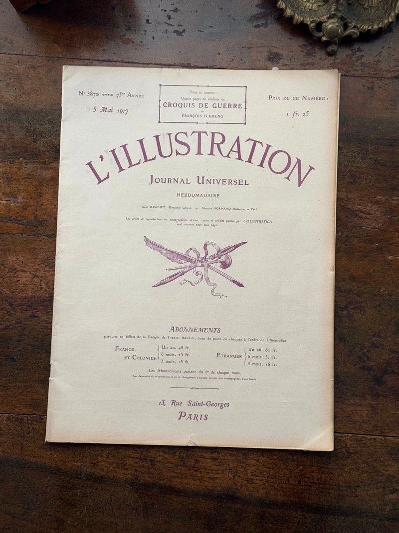 50095-經典百年法國周刊LILLUSTRATION 畫報 1917年版 - 刊物/書籍 - 紙 