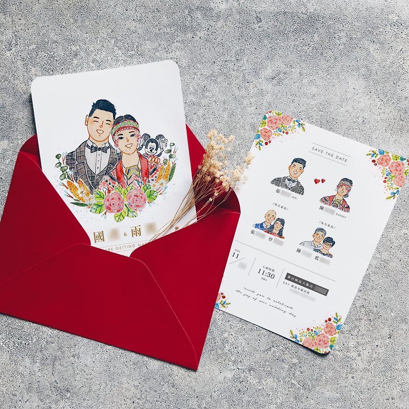 Customized wedding invitations - including physical paintings and photo frames - การ์ดงานแต่ง - กระดาษ สึชมพู