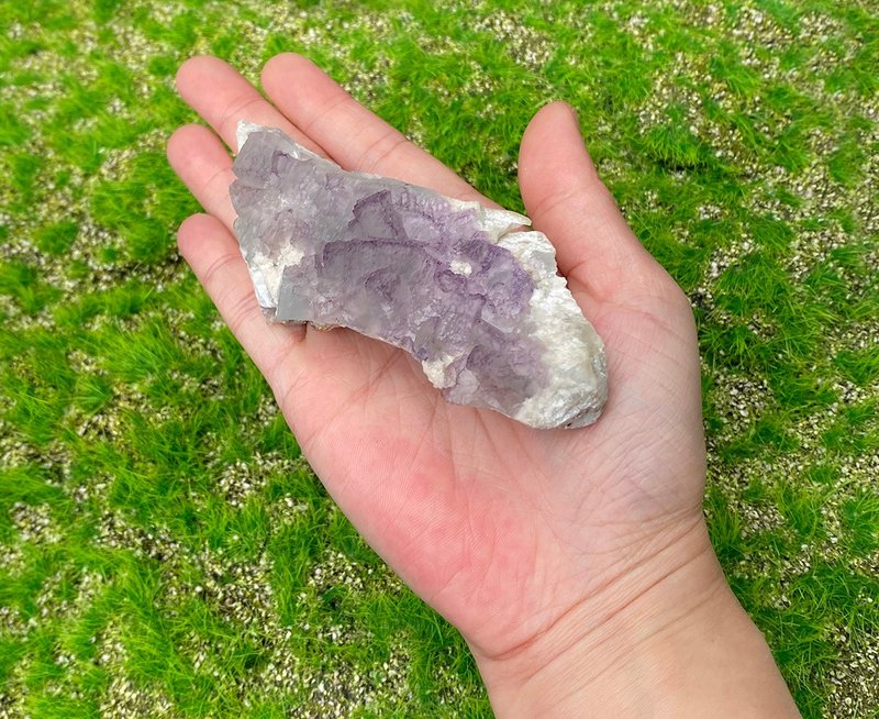 天然原礦浪漫夢幻紫邊螢石 家居 辦公室 療癒 擺件 - 其他 - 水晶 多色