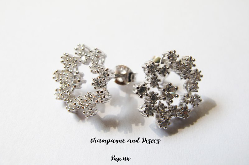 CD Bijoux 純銀輕珠寶＊雪花耳環＊ - 耳環/耳夾/耳骨夾 - 其他金屬 銀色