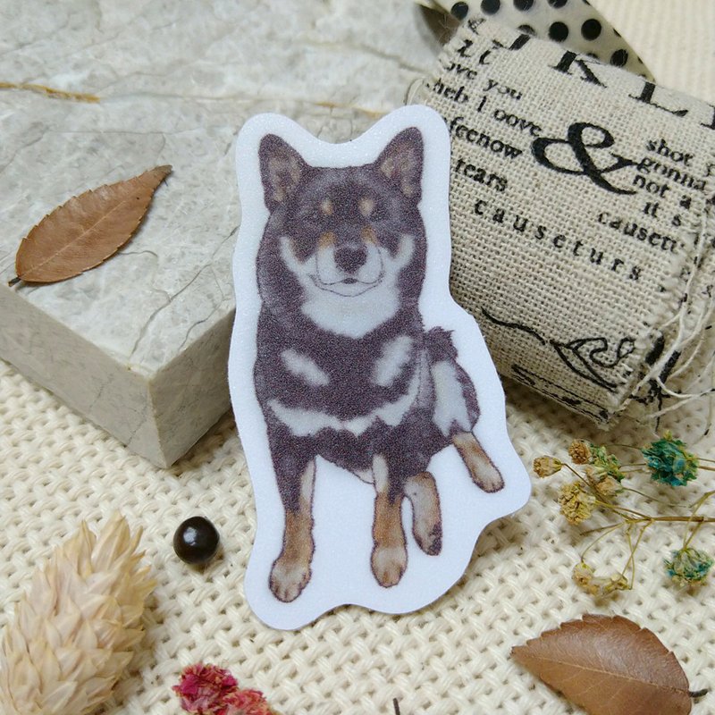 Black Shiba Inu-Waterproof Car Sticker-Sticker - สติกเกอร์ - วัสดุกันนำ้ 