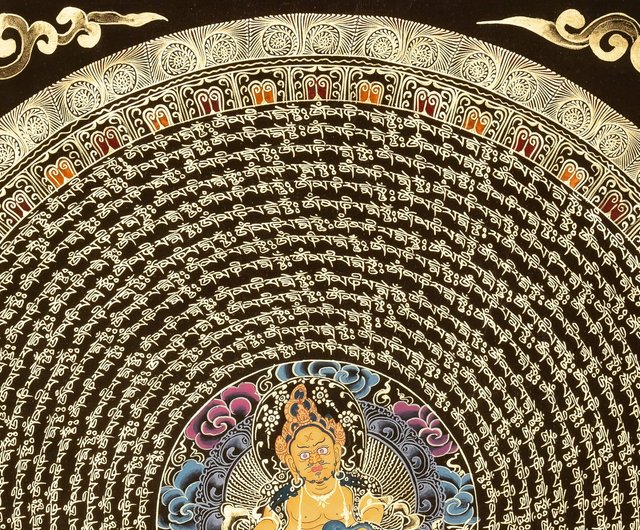 Thanka タンカ マンダラ 送料無料 タンカ マンダラ 曼荼羅 手描きのタンカ 〔一点物