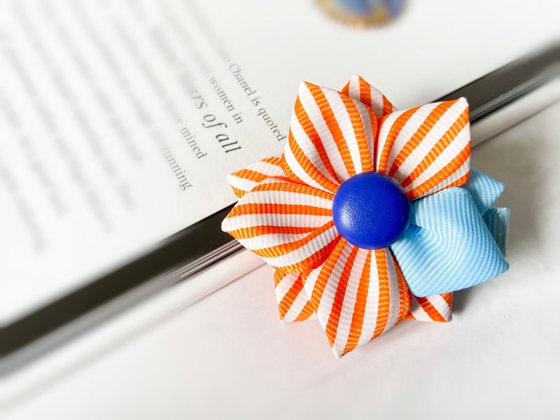 Flower Collection - Hair Clip/Hairband (Orange and Blue) - เครื่องประดับผม - เส้นใยสังเคราะห์ สีส้ม