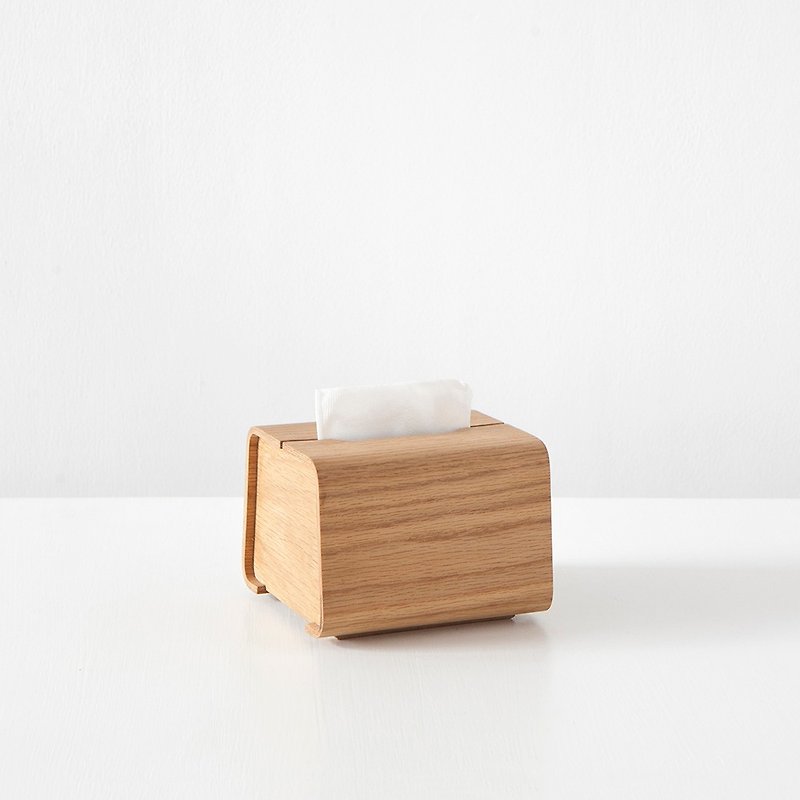 Tetrad 手工木製面紙盒 S | 白橡木 - 紙巾盒 - 木頭 卡其色