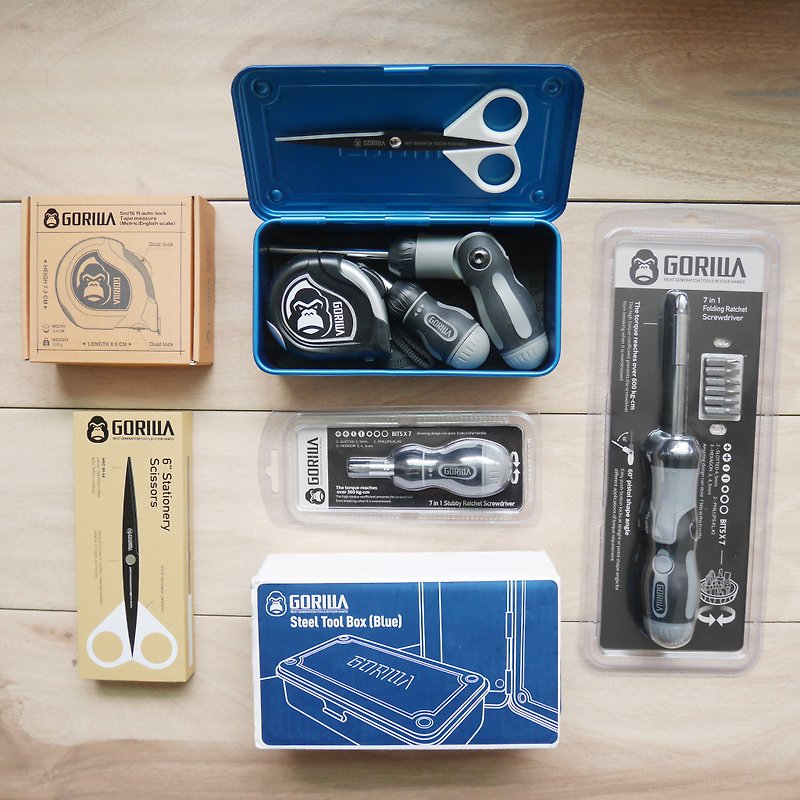 [Gorilla Metric and British Tape Measure Classic Combination] x [Gorilla] Royal Blue Toolbox - Other - Other Metals Blue