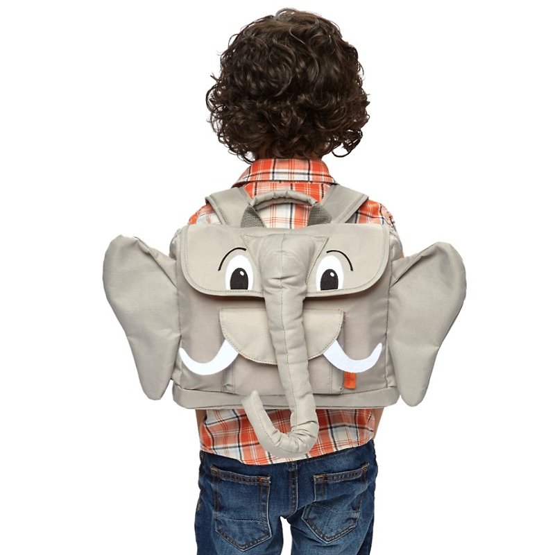 美國Bixbee3D動物童趣系列-溫柔粉灰象小童背包 - 背囊/背包 - 其他材質 灰色