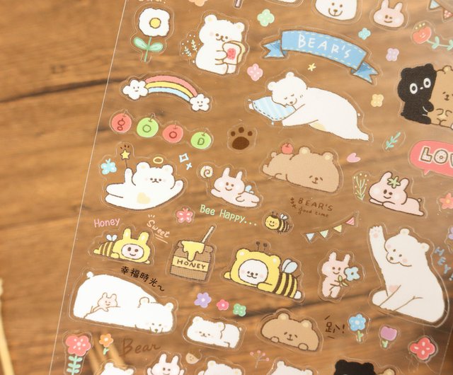 bobo bear decorative sticker for hand account 2 pics shop sunny stationery stickers pinkoi