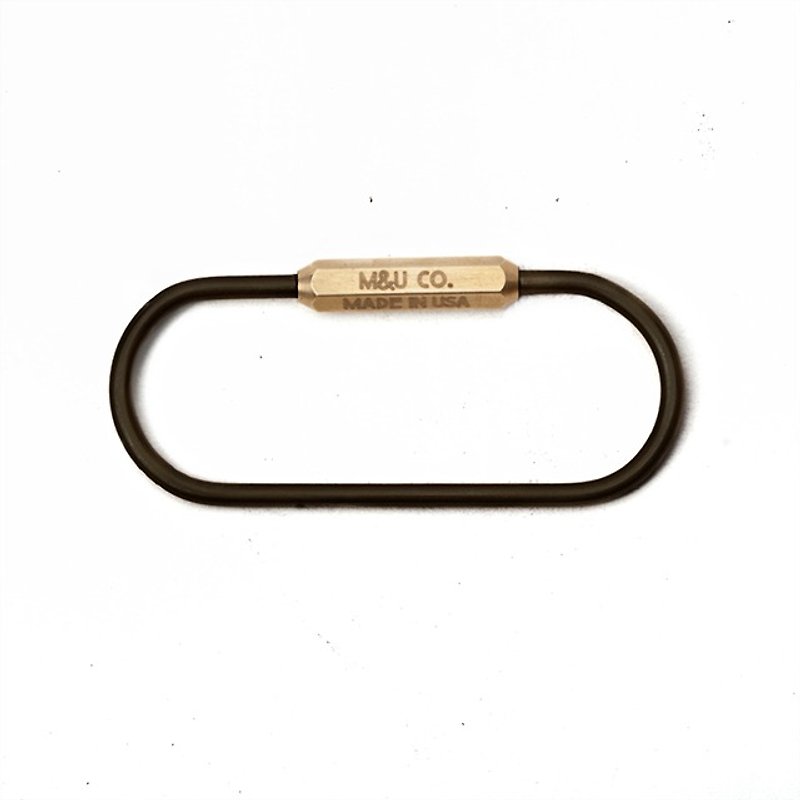 U.S. M & U hand Black oval Bronze key ring - Keychains - Other Metals Black