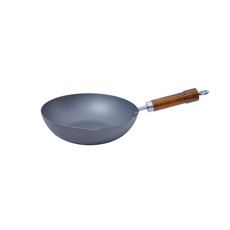 River Light -Single handle dreamy iron wok 26cm not easy to rust JAPANうる - เครื่องครัว - โลหะ สีเทา