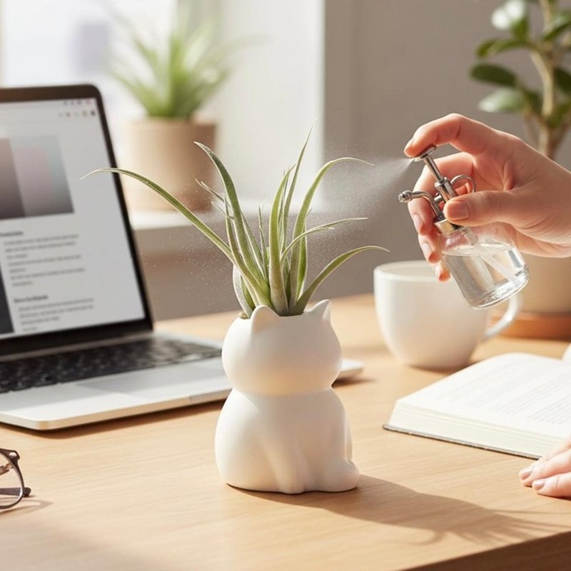 白喵系居家空氣鳳梨仿真綠植 - 擺飾/家飾品 - 塑膠 綠色