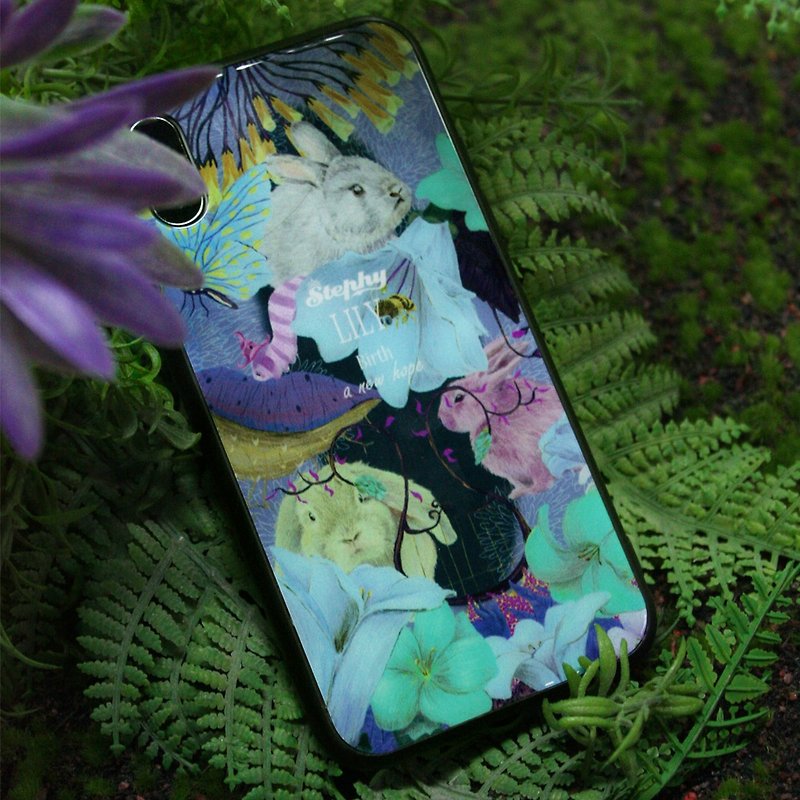 Stephy Forest Bunny--Personalized Custom Tempered Glass Phone Case/ iPhone X - Phone Cases - Plastic 