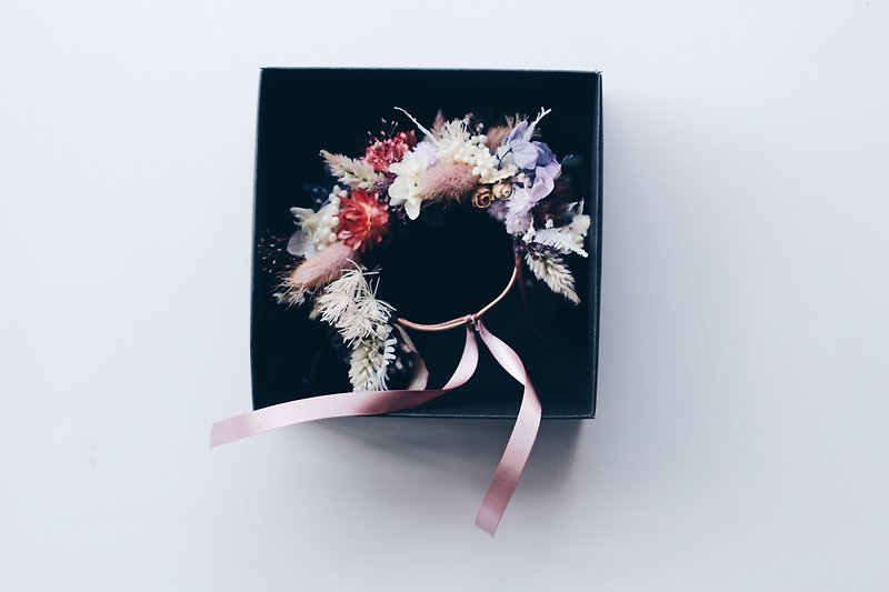 Corsage! [Guardian God-Hestia] Dry Flower Wrist Flower Wedding Bridesmaid Accessories - สร้อยข้อมือ - พืช/ดอกไม้ 