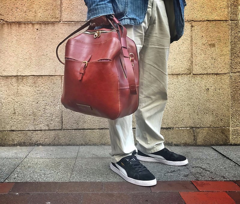 Tanela huge leather hand bag and shoulder bag - Messenger Bags & Sling Bags - Genuine Leather Brown