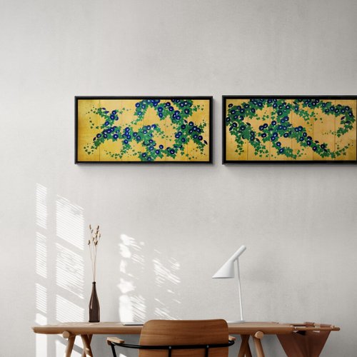 日本の琳派・美術掛絵】鈴木一智｜朝顔図王 - ショップ LIGHTO