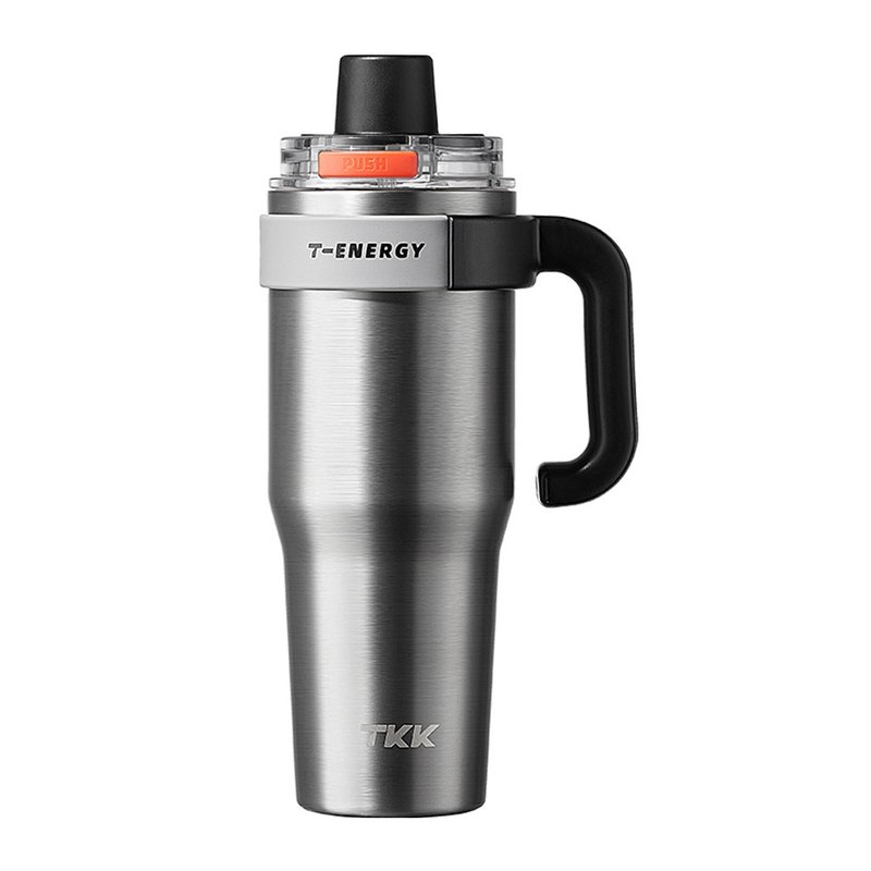 【TKK】T-One 彈蓋冰壩杯 316不鏽鋼x陶瓷噴塗 1200ML-冰川銀 - 保溫瓶/保溫杯 - 不鏽鋼 銀色