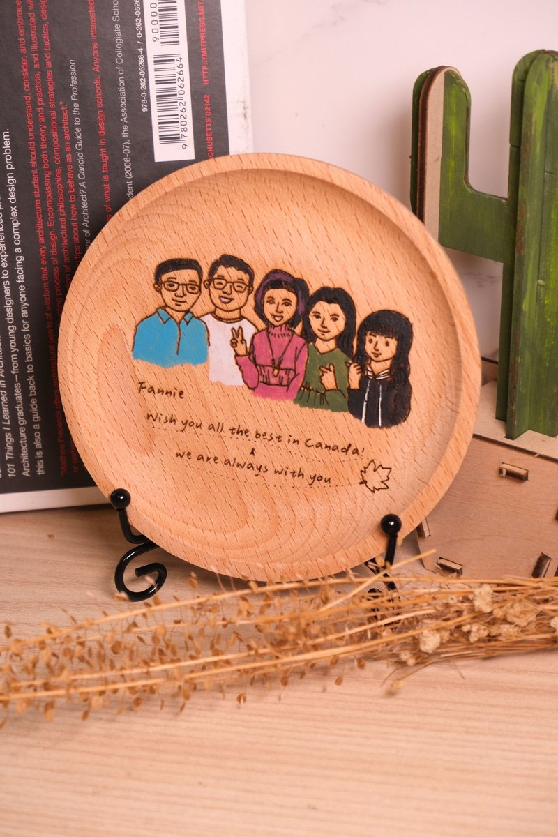 Customized small wooden disc with story-Customized version for good friends (special discounts for more of the same style) - ของวางตกแต่ง - ไม้ 