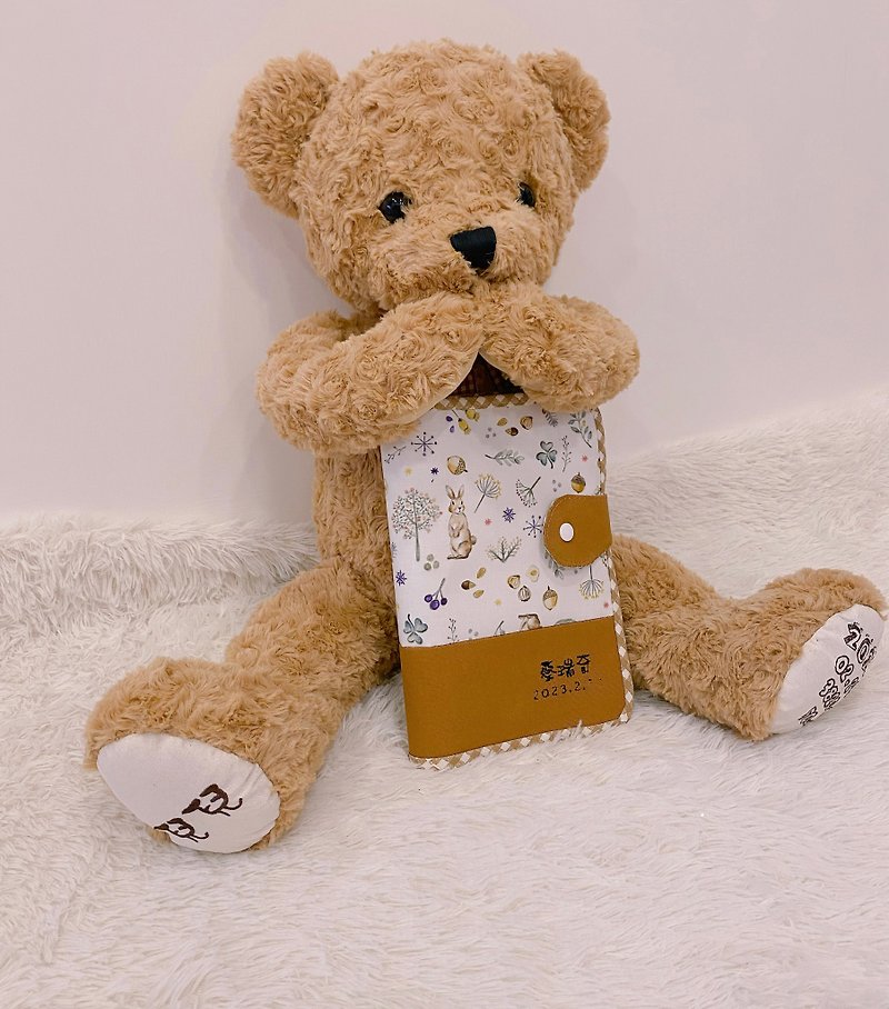 【TiNa】誕生彌月熊 體重熊  客製刺繡 週歲禮 生日禮物 婚禮熊 - 彌月禮盒 - 棉．麻 多色