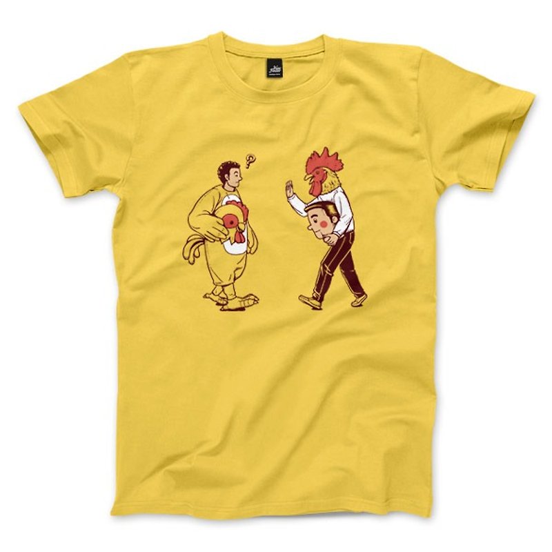 My Chicken Talk-Yellow-Unisex T-shirt - เสื้อยืดผู้ชาย - ผ้าฝ้าย/ผ้าลินิน สีเหลือง