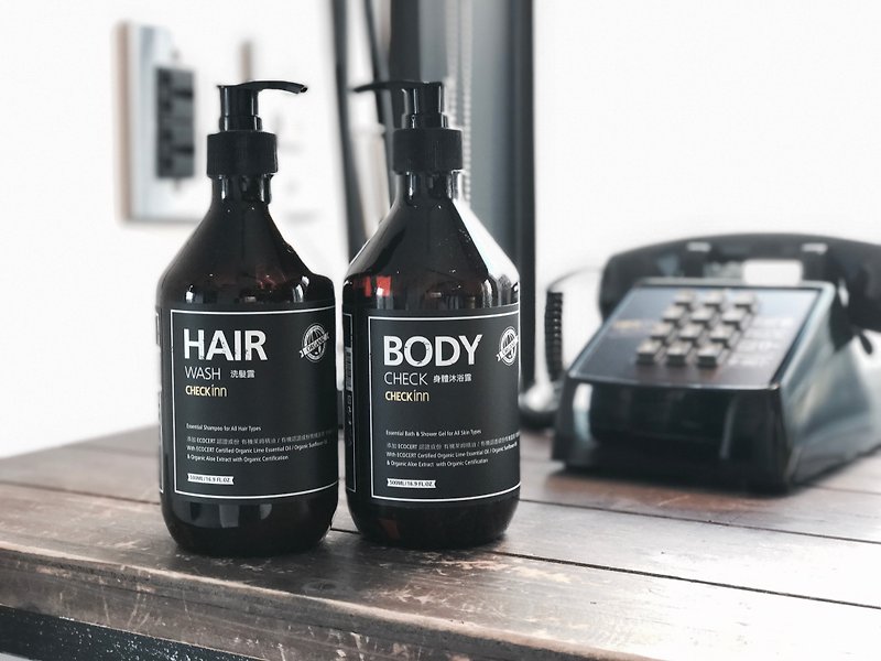 Organic essential oil shampoo, body wash set (500ml each) - อื่นๆ - วัสดุอื่นๆ สีดำ