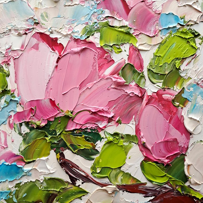 Magnolia Painting Flowers Oil Painting Floral Wall Art Decor - Wall Décor - Other Materials Multicolor