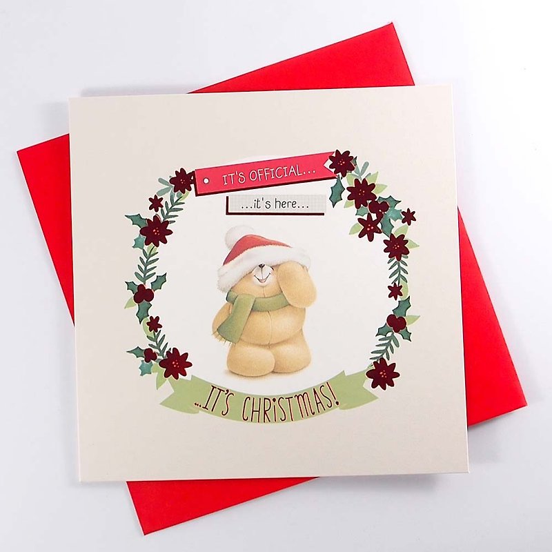 Bear Announcement Christmas Advent Christmas Card【Hallmark-ForeverFriends Christmas】 - Cards & Postcards - Paper Multicolor