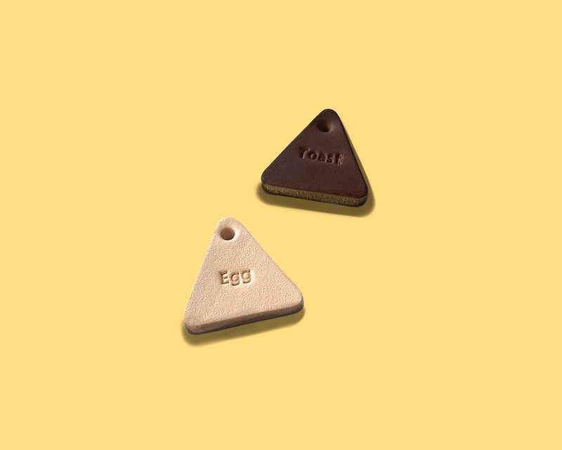 Customized Breakfast Leather Pet Tag Personalised Engraved Cat Dog Name Triangle