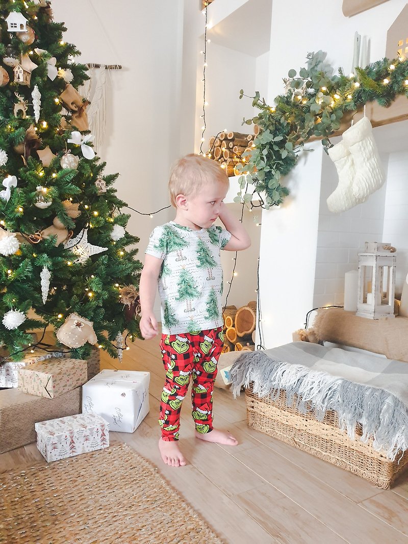 Christmas Trees baby boy girl t-shirt, Holiday baby clothes, Christmas baby gift - Tops & T-Shirts - Cotton & Hemp Multicolor