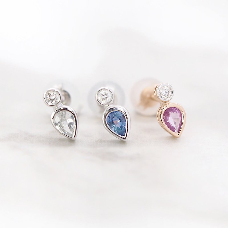 Truth and kindness Alma | 18K gold diamond earrings (customizable) - Earrings & Clip-ons - Diamond Multicolor