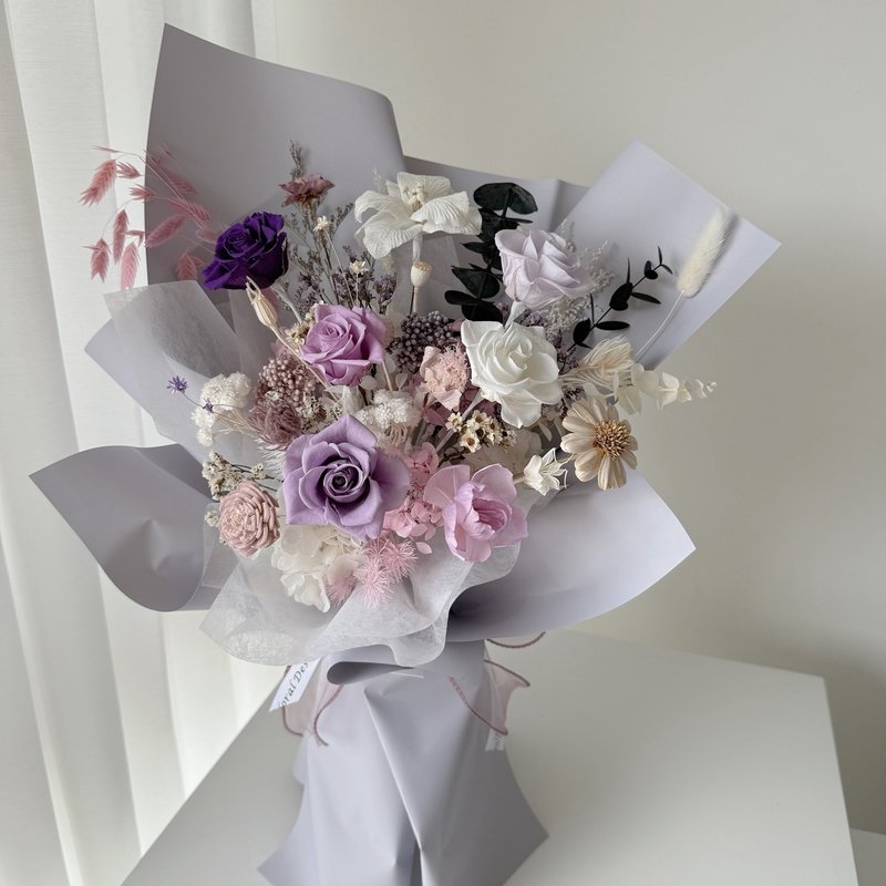 SEE 看見花藝設計 | 永生花 | 玫瑰 |紫夢微光玫瑰擴香花束 - 乾燥花/永生花 - 植物．花 