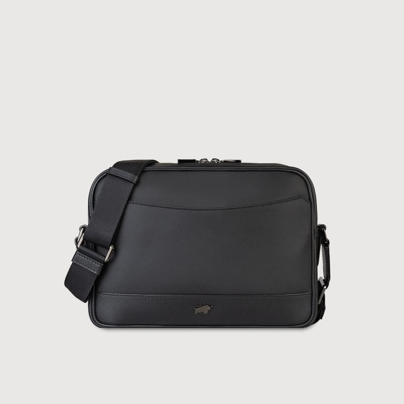 [Free Gift Bag] Tom Horizontal Crossbody Bag-Black/BF542-TW62-BK - กระเป๋าแมสเซนเจอร์ - หนังแท้ สีดำ