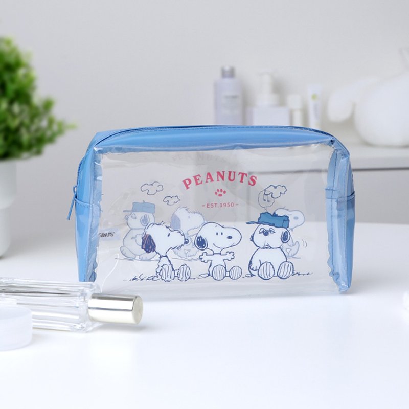 Peanuts史努比TPU透明收納包 中長型-Snoopy 隨身化妝包 - 化妝包/收納袋 - 其他材質 多色