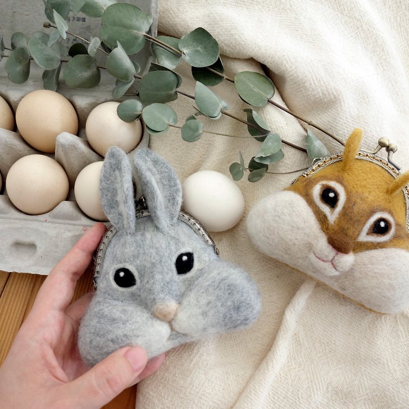 4.6 [Easter Handmade] Bonnie Rabbit and its squirrel friends - เย็บปักถักร้อย/ใยขนแกะ/ผ้า - ขนแกะ 