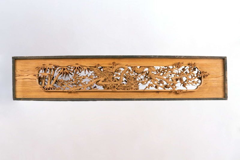 欄間雕刻松竹梅 - 擺飾/家飾品 - 木頭 咖啡色