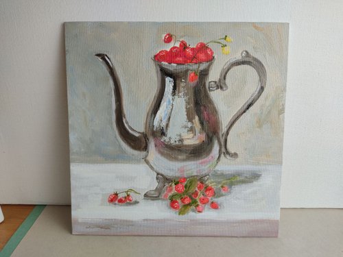 静物画 油彩画 ボトルとポット 静物画 油彩画 ボトルとポット 静物画 油彩画 ボトルとポット