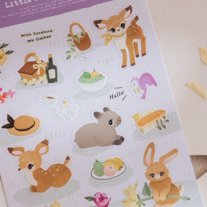 透明PET手帳貼紙-與陽光有約A date with sunshine - 貼紙 - 紙 多色