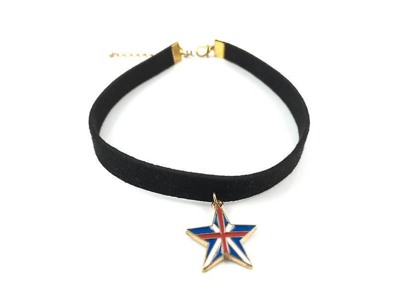 Pentagram Necklace - Necklaces - Genuine Leather Black