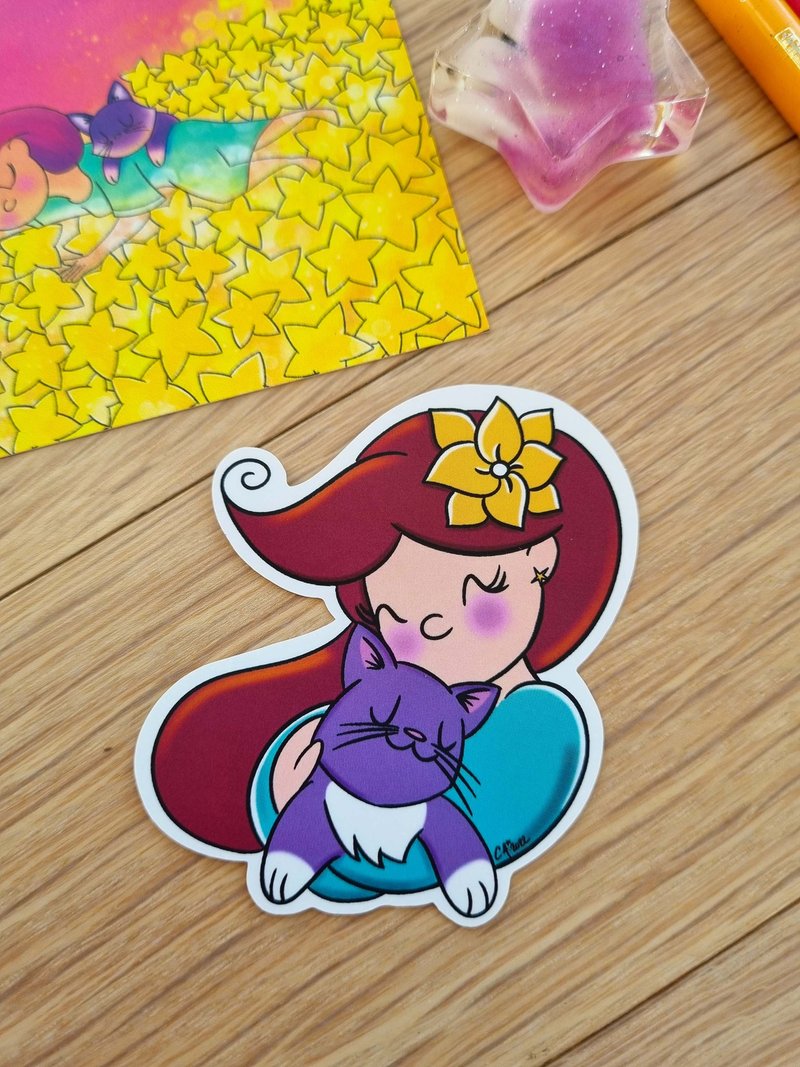 The cat's secret smile sticker - 貼紙 - 紙 多色