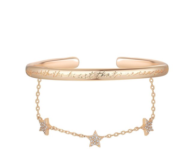 CZ Gold Star Layered Bangle - Secret - Shop LOVE BY THE MOON