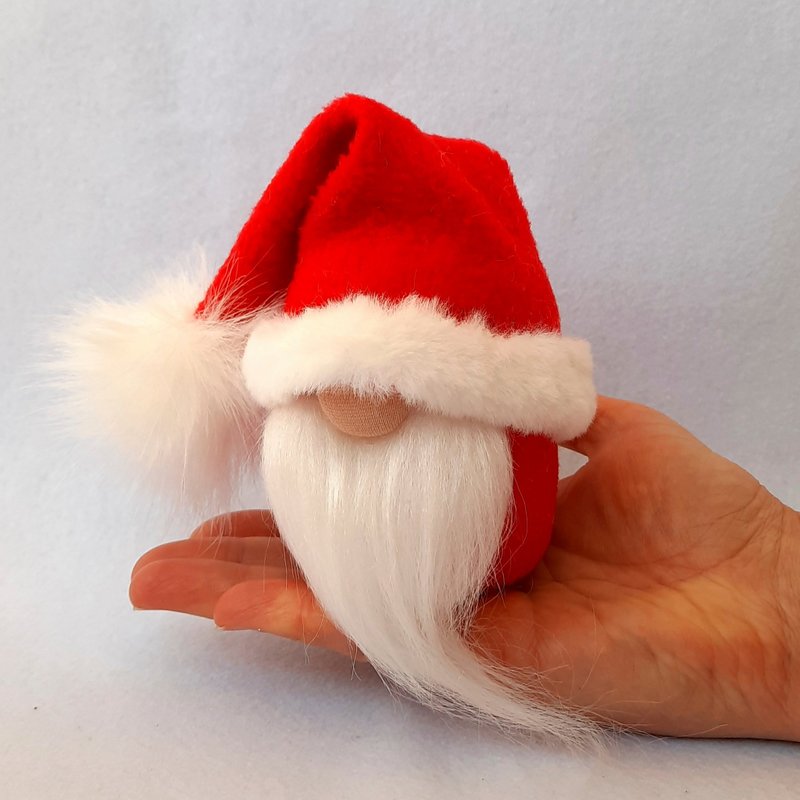 Christmas Gnome Plush, Mini Gnome Tier Tray Christmas Decorations, Santa Gnome, - ตุ๊กตา - วัสดุอีโค สีแดง