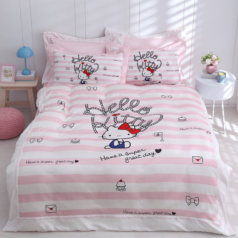 Hello Kitty-Lyocell Tencel-Bed and Quilt Set-Ocean Sweetheart-Pink-Large Picture-Genuine Authorization - Bedding - Silk 