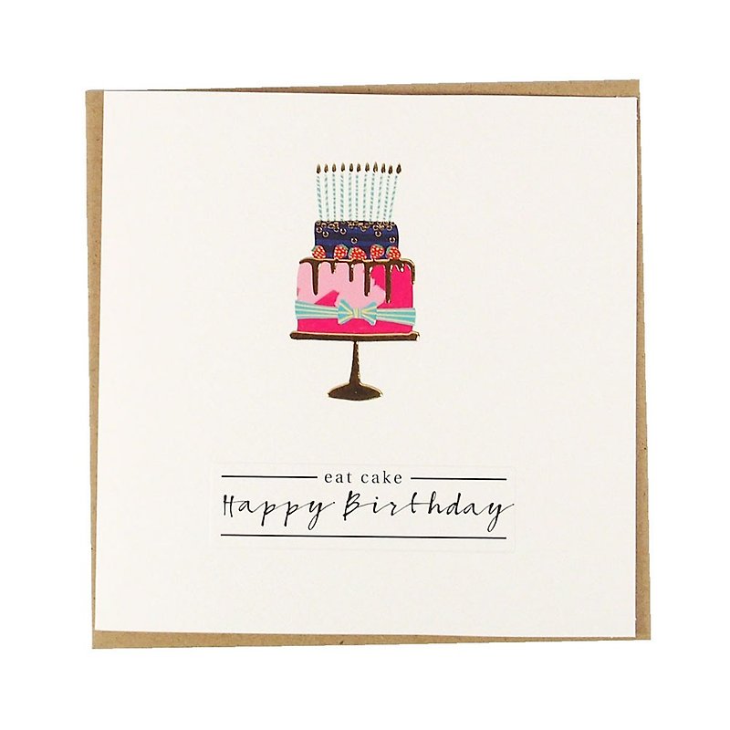 Have a cake and happy birthday [INKSMITH LD card-birthday wishes] - Cards & Postcards - Paper Multicolor