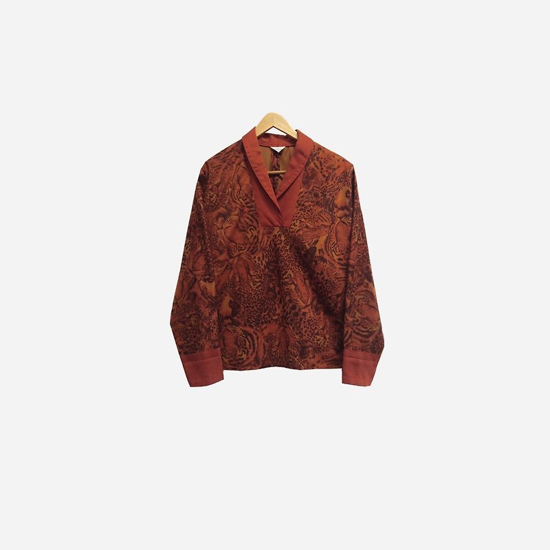 Vintage lapel leopard coat 176 - Women's Tops - Polyester Brown