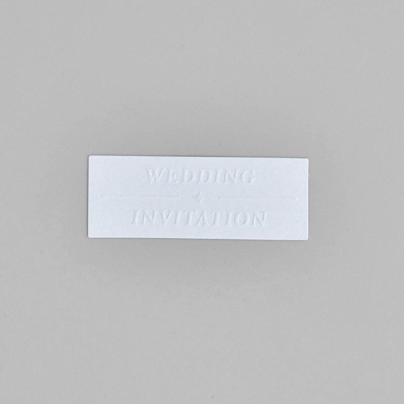 [Wedding Invitation Stickers] Molded embossed stickers (long) - Wedding Invitations - Paper White