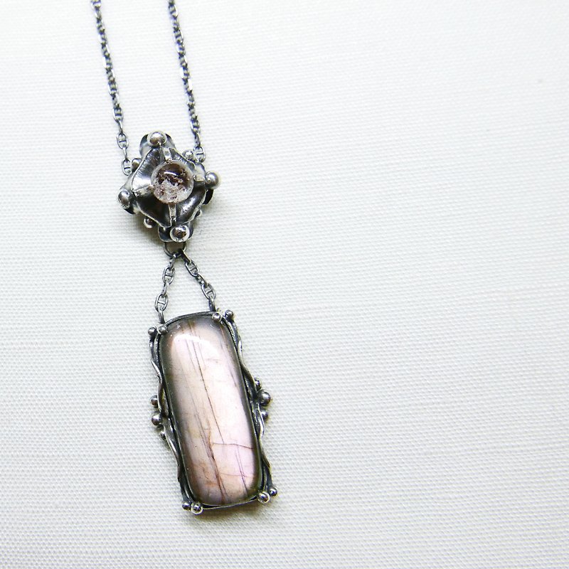 handmade silver labradorite pendant - Necklaces - Gemstone Purple