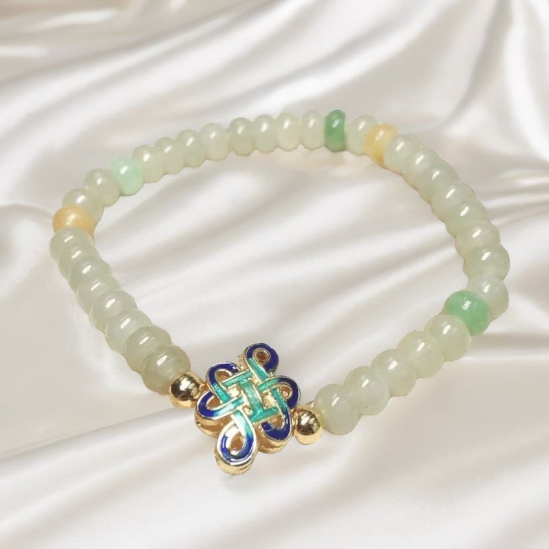 Ice jade bracelet | Small hand circumference | Natural Burmese jade A grade jade | Gift giving - Bracelets - Jade Multicolor