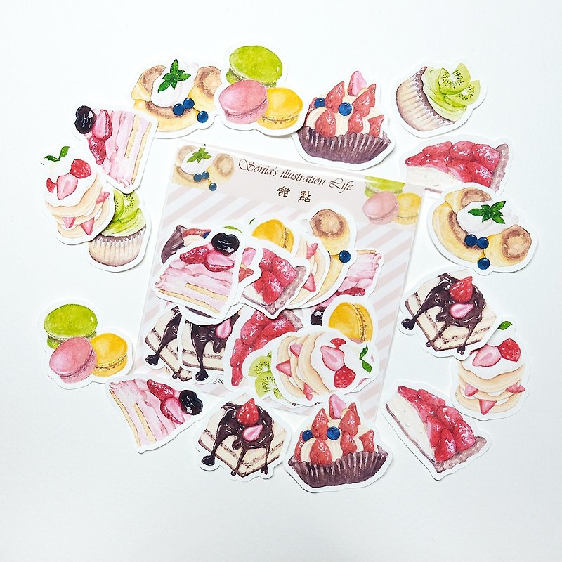 Hand-painted dessert Stickers - สติกเกอร์ - กระดาษ 