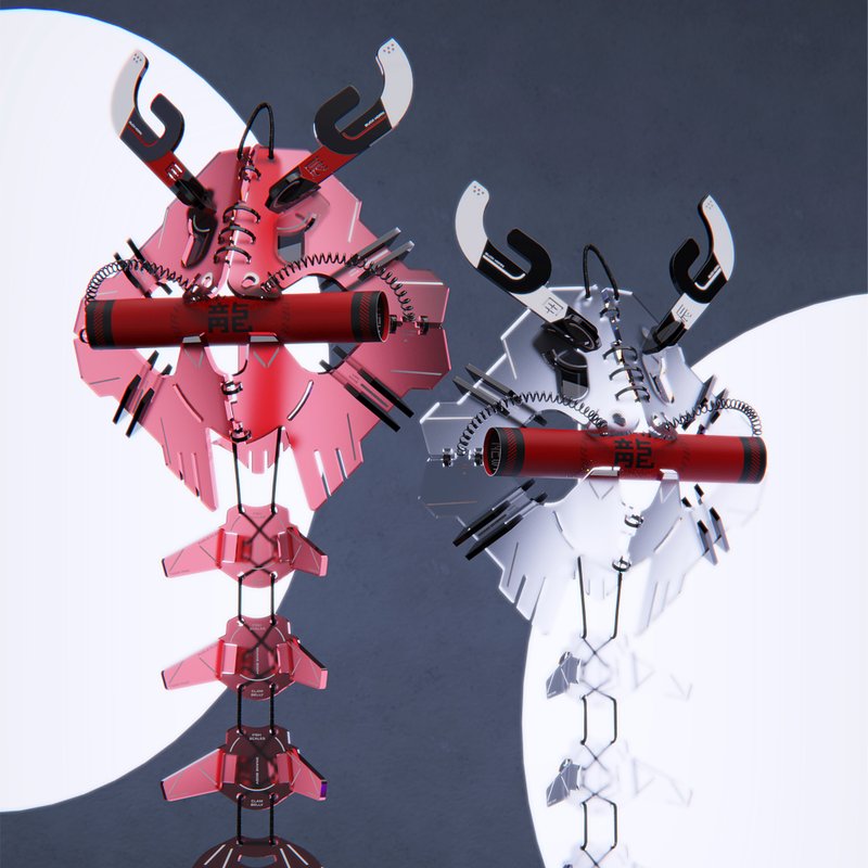【獨家限定色】DG-2024 守願機龍 春聯DIY套組 - 紅包袋/春聯 - 壓克力 紅色