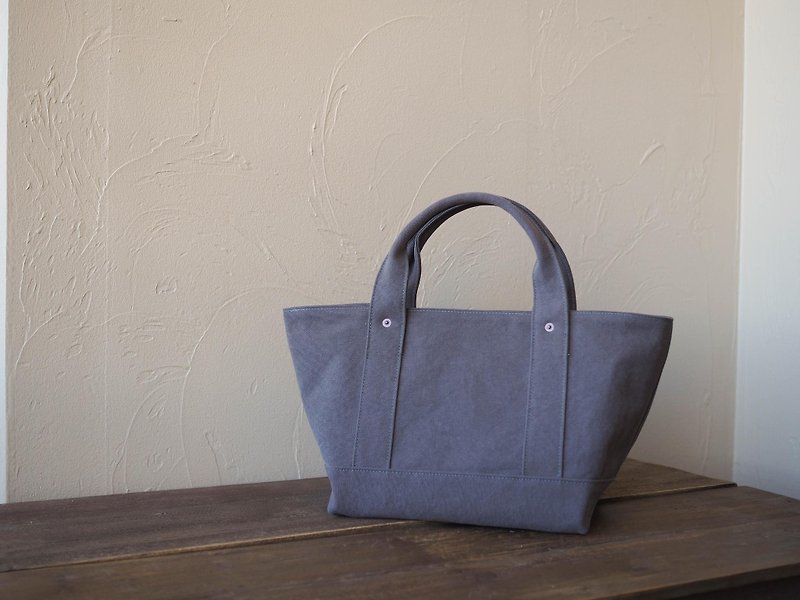 Tote with lid only M (smoky gray) - Handbags & Totes - Cotton & Hemp 